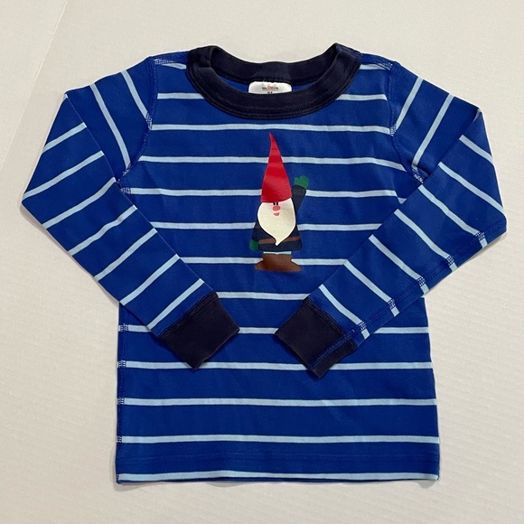 Hanna Andersson Blue Stripe Gnome Long Pajamas 2-Piece Set Size Kids 100 cm US 4 - Picture 2 of 6